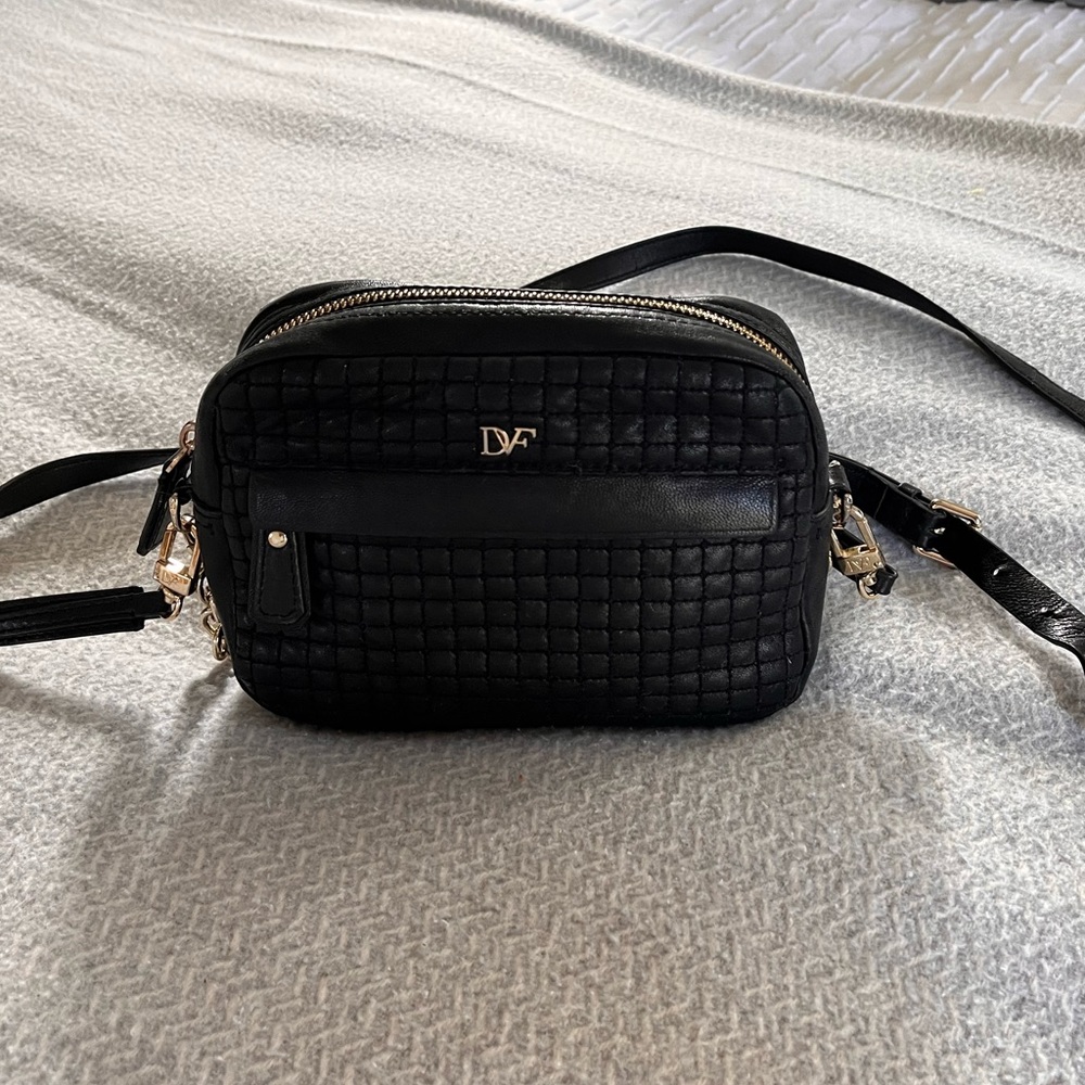 Diane von Furstenberg DVF Milo quilted mini crossbody bag, black $275